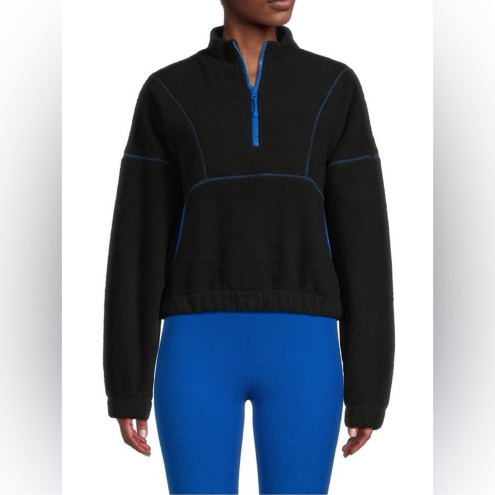 Year of Ours Black and Blue Zip Up Fleece